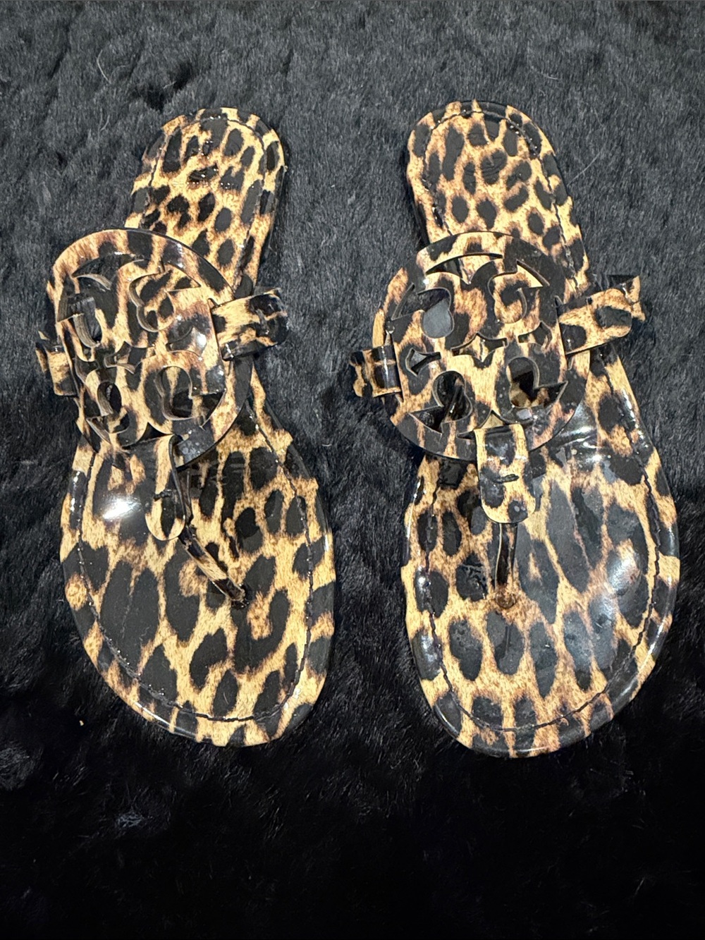 Tory Burch Leopard-Print Miller Sandals in Tan and Black